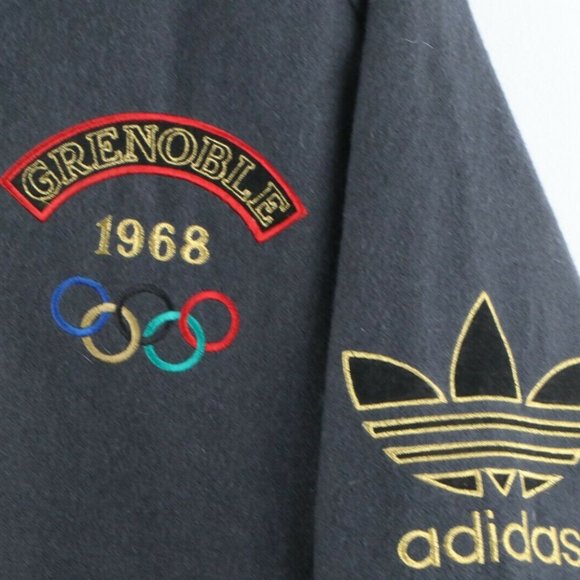 Adidas Jackets \u0026 Coats | Vtg 80s Adidas Grenoble Cortina Olympics Jacket | Color: Gray | Size: M | Voguesquared's Closet
